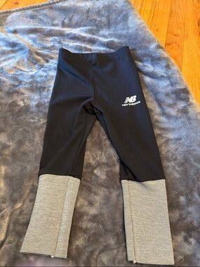 New Balance Black Leggings with Gray Cuff Panels